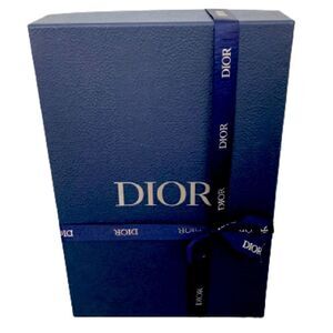 Christian Dior Textured Navy Gift Box with Tissue & Ribbon – 15.5” x 10.5” x 3”